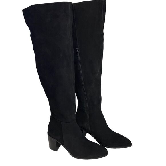 Seychelles Gifted Tall Boot Black Suede Leather Over Knee 8 - Picture 1 of 4